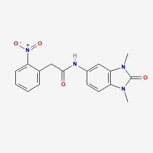 molecular formula C17H16N4O4 B4396518 N-(1,3-dimethyl-2-oxo-2,3-dihydro-1H-benzimidazol-5-yl)-2-(2-nitrophenyl)acetamide 