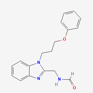 molecular formula C18H19N3O2 B4396537 N-{[1-(3-PHENOXYPROPYL)-1H-1,3-BENZODIAZOL-2-YL]METHYL}FORMAMIDE 