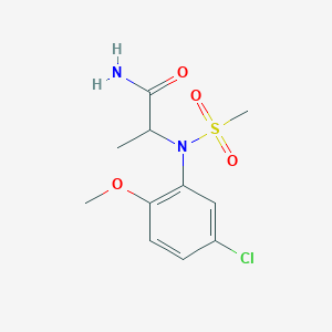 molecular formula C11H15ClN2O4S B4396550 N~2~-(5-chloro-2-methoxyphenyl)-N~2~-(methylsulfonyl)alaninamide 