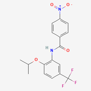 molecular formula C17H15F3N2O4 B4396667 N-[2-isopropoxy-5-(trifluoromethyl)phenyl]-4-nitrobenzamide 