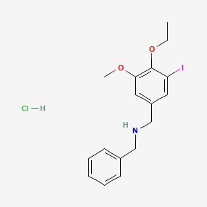 molecular formula C17H21ClINO2 B4396685 N-[(4-ethoxy-3-iodo-5-methoxyphenyl)methyl]-1-phenylmethanamine;hydrochloride 