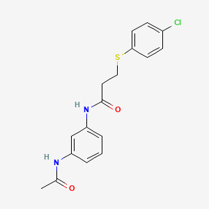molecular formula C17H17ClN2O2S B4396692 N-[3-(acetylamino)phenyl]-3-[(4-chlorophenyl)sulfanyl]propanamide 
