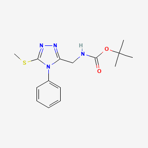 molecular formula C15H20N4O2S B4396709 tert-butyl N-[(5-methylsulfanyl-4-phenyl-1,2,4-triazol-3-yl)methyl]carbamate 