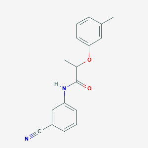 molecular formula C17H16N2O2 B4396718 N-(3-cyanophenyl)-2-(3-methylphenoxy)propanamide 