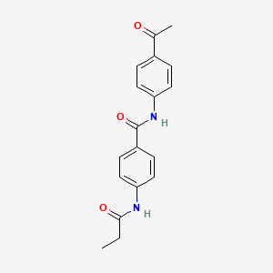 molecular formula C18H18N2O3 B4396723 N-(4-acetylphenyl)-4-(propanoylamino)benzamide 