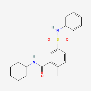 molecular formula C20H24N2O3S B4396753 N-cyclohexyl-2-methyl-5-(phenylsulfamoyl)benzamide 