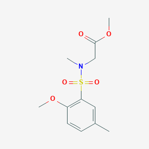 molecular formula C12H17NO5S B4396790 Methyl 2-[(2-methoxy-5-methylphenyl)sulfonyl-methylamino]acetate 