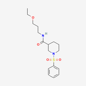 molecular formula C17H26N2O4S B4396831 N-(3-ethoxypropyl)-1-(phenylsulfonyl)piperidine-3-carboxamide 