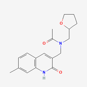 molecular formula C18H22N2O3 B4396840 N-[(2-hydroxy-7-methyl-3-quinolinyl)methyl]-N-(tetrahydro-2-furanylmethyl)acetamide 