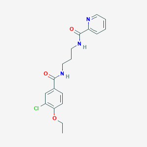 molecular formula C18H20ClN3O3 B4396884 N-{3-[(3-chloro-4-ethoxybenzoyl)amino]propyl}-2-pyridinecarboxamide 