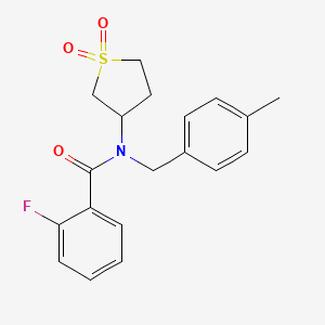 molecular formula C19H20FNO3S B4396893 N-(1,1-dioxidotetrahydrothiophen-3-yl)-2-fluoro-N-(4-methylbenzyl)benzamide 