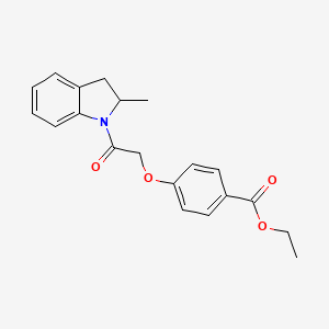 molecular formula C20H21NO4 B4396930 Ethyl 4-[2-(2-methyl-2,3-dihydroindol-1-yl)-2-oxoethoxy]benzoate 