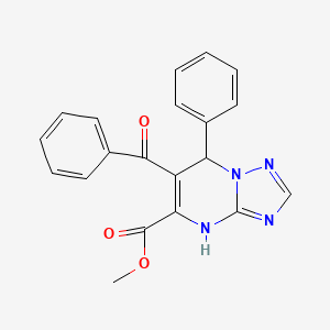 molecular formula C20H16N4O3 B4396939 Methyl 6-benzoyl-7-phenyl-4,7-dihydro-[1,2,4]triazolo[1,5-a]pyrimidine-5-carboxylate 
