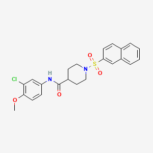 molecular formula C23H23ClN2O4S B4397048 N-(3-chloro-4-methoxyphenyl)-1-(2-naphthylsulfonyl)-4-piperidinecarboxamide 