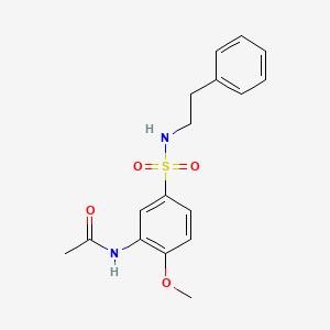 molecular formula C17H20N2O4S B4397106 N-{2-methoxy-5-[(2-phenylethyl)sulfamoyl]phenyl}acetamide 