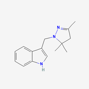 molecular formula C15H19N3 B4397113 3-[(3,5,5-trimethyl-4,5-dihydro-1H-pyrazol-1-yl)methyl]-1H-indole 