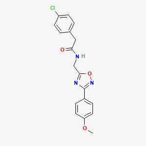 molecular formula C18H16ClN3O3 B4397172 2-(4-chlorophenyl)-N-{[3-(4-methoxyphenyl)-1,2,4-oxadiazol-5-yl]methyl}acetamide 