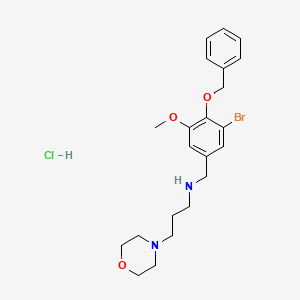 molecular formula C22H30BrClN2O3 B4397192 N-[(3-bromo-5-methoxy-4-phenylmethoxyphenyl)methyl]-3-morpholin-4-ylpropan-1-amine;hydrochloride 