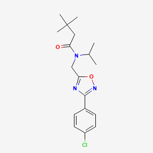 molecular formula C18H24ClN3O2 B4397250 N-{[3-(4-chlorophenyl)-1,2,4-oxadiazol-5-yl]methyl}-3,3-dimethyl-N-(propan-2-yl)butanamide 