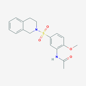 molecular formula C18H20N2O4S B4397283 N-[5-(3,4-dihydro-2(1H)-isoquinolinylsulfonyl)-2-methoxyphenyl]acetamide 