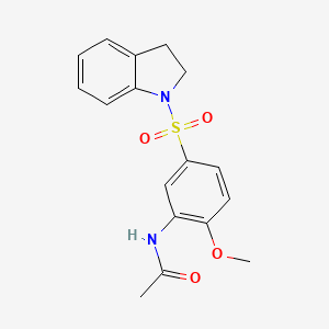 molecular formula C17H18N2O4S B4397297 N-[5-(2,3-dihydro-1H-indol-1-ylsulfonyl)-2-methoxyphenyl]acetamide 