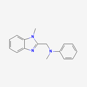 molecular formula C16H17N3 B4397358 N-methyl-N-[(1-methyl-1H-benzimidazol-2-yl)methyl]aniline 