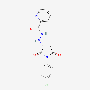 molecular formula C16H13ClN4O3 B4397364 N'-[1-(4-chlorophenyl)-2,5-dioxo-3-pyrrolidinyl]-2-pyridinecarbohydrazide 