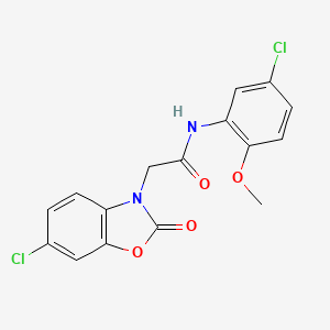 molecular formula C16H12Cl2N2O4 B4397380 N-(5-chloro-2-methoxyphenyl)-2-(6-chloro-2-oxo-1,3-benzoxazol-3(2H)-yl)acetamide 