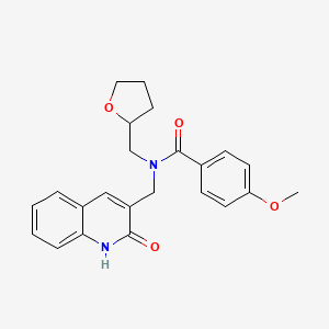 molecular formula C23H24N2O4 B4397454 N-[(2-hydroxy-3-quinolinyl)methyl]-4-methoxy-N-(tetrahydro-2-furanylmethyl)benzamide 