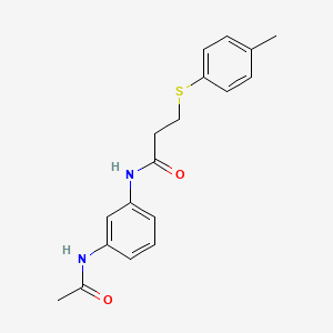molecular formula C18H20N2O2S B4397468 N-[3-(acetylamino)phenyl]-3-[(4-methylphenyl)thio]propanamide 