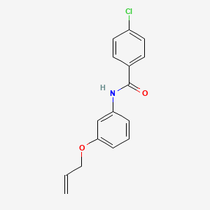 molecular formula C16H14ClNO2 B4397502 N-[3-(allyloxy)phenyl]-4-chlorobenzamide 
