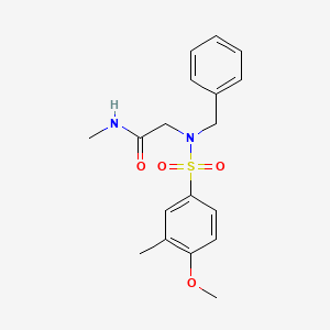 molecular formula C18H22N2O4S B4397506 N~2~-benzyl-N~2~-[(4-methoxy-3-methylphenyl)sulfonyl]-N-methylglycinamide 