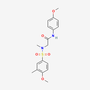 molecular formula C18H22N2O5S B4397519 N~2~-[(4-methoxy-3-methylphenyl)sulfonyl]-N-(4-methoxyphenyl)-N~2~-methylglycinamide 