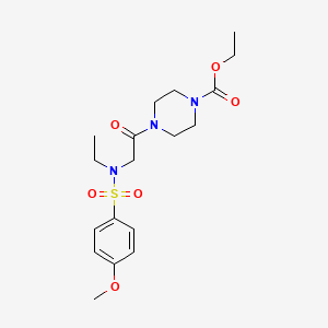 molecular formula C18H27N3O6S B4397566 ethyl 4-{N-ethyl-N-[(4-methoxyphenyl)sulfonyl]glycyl}piperazine-1-carboxylate 