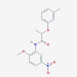 molecular formula C17H18N2O5 B4397586 N-(2-methoxy-5-nitrophenyl)-2-(3-methylphenoxy)propanamide 