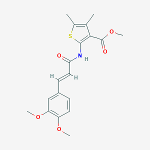 molecular formula C19H21NO5S B439761 methyl 2-[[(E)-3-(3,4-dimethoxyphenyl)prop-2-enoyl]amino]-4,5-dimethylthiophene-3-carboxylate CAS No. 354994-70-0