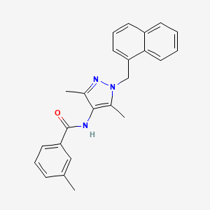 molecular formula C24H23N3O B4397612 N~1~-[3,5-dimethyl-1-(1-naphthylmethyl)-1H-pyrazol-4-yl]-3-methylbenzamide 