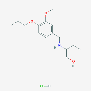 molecular formula C15H26ClNO3 B4397653 2-[(3-Methoxy-4-propoxyphenyl)methylamino]butan-1-ol;hydrochloride 
