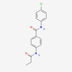molecular formula C16H15ClN2O2 B4397657 N-(4-chlorophenyl)-4-(propanoylamino)benzamide 