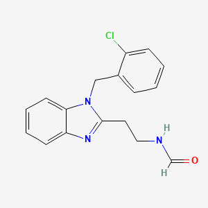 molecular formula C17H16ClN3O B4397676 N-(2-{1-[(2-chlorophenyl)methyl]-1H-1,3-benzodiazol-2-yl}ethyl)formamide 