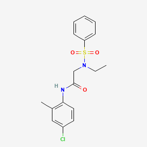 molecular formula C17H19ClN2O3S B4397681 N-(4-chloro-2-methylphenyl)-N~2~-ethyl-N~2~-(phenylsulfonyl)glycinamide 
