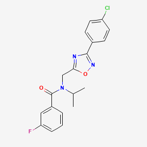 molecular formula C19H17ClFN3O2 B4397690 N-{[3-(4-chlorophenyl)-1,2,4-oxadiazol-5-yl]methyl}-3-fluoro-N-(propan-2-yl)benzamide 