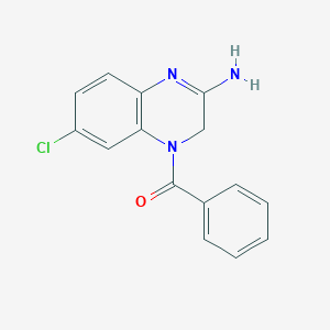 molecular formula C15H12ClN3O B043977 1-Benzoyl-7-chloro-1,2-dihydro-3-aminoquinoxaline CAS No. 117932-48-6