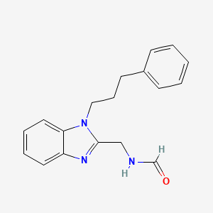 molecular formula C18H19N3O B4397712 N-{[1-(3-PHENYLPROPYL)-1H-1,3-BENZODIAZOL-2-YL]METHYL}FORMAMIDE 