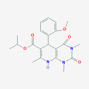 molecular formula C21H25N3O5 B4397756 isopropyl 5-(2-methoxyphenyl)-1,3,7-trimethyl-2,4-dioxo-1,2,3,4,5,8-hexahydropyrido[2,3-d]pyrimidine-6-carboxylate 