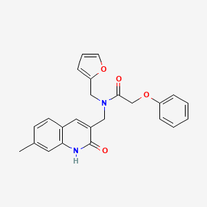 molecular formula C24H22N2O4 B4397763 N-(furan-2-ylmethyl)-N-[(7-methyl-2-oxo-1H-quinolin-3-yl)methyl]-2-phenoxyacetamide 