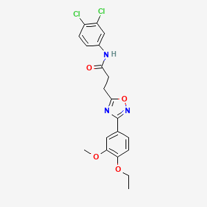 molecular formula C20H19Cl2N3O4 B4397800 N-(3,4-dichlorophenyl)-3-[3-(4-ethoxy-3-methoxyphenyl)-1,2,4-oxadiazol-5-yl]propanamide 