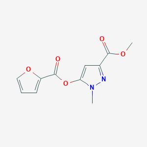 molecular formula C11H10N2O5 B4397839 Methyl 5-(furan-2-carbonyloxy)-1-methylpyrazole-3-carboxylate 