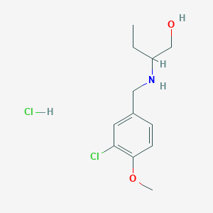 molecular formula C12H19Cl2NO2 B4397899 2-[(3-Chloro-4-methoxyphenyl)methylamino]butan-1-ol;hydrochloride 