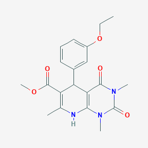 molecular formula C20H23N3O5 B4397961 methyl 5-(3-ethoxyphenyl)-1,3,7-trimethyl-2,4-dioxo-1,2,3,4,5,8-hexahydropyrido[2,3-d]pyrimidine-6-carboxylate 